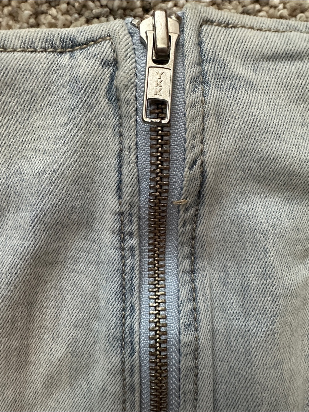 NWT AKIRA Light Wash Denim Mini Skirt Lace Up Sides Zipper Back Detail Size L - Picture 12 of 14